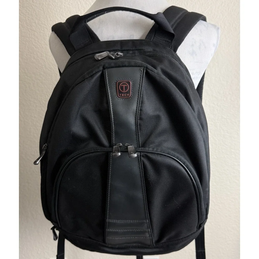 Tumi Tech Backpack Black Ballistic Nylon Rucksack Travel Laptop Carry On Durable